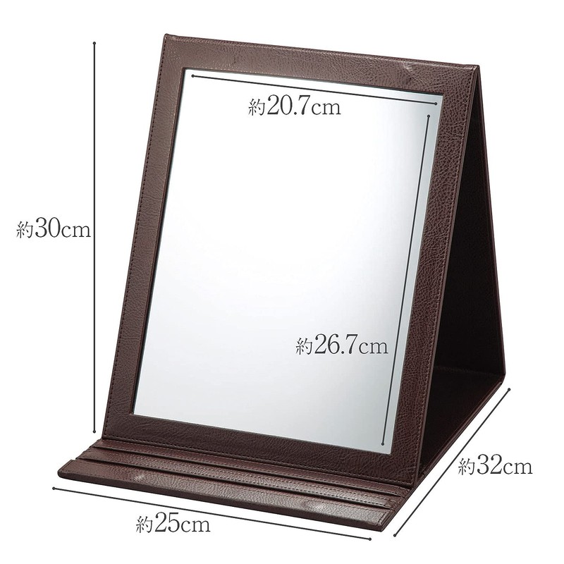 コモライフ 折立鏡ミラー 角度調整調節可能 卓上 鏡 A4 サイズ ミラー ヘアメイク ヘアアレンジ
