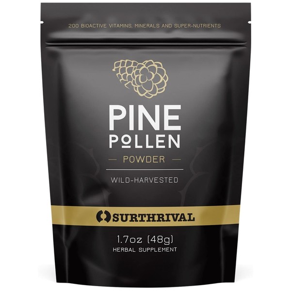 Surthrival: Pine Pollen Powder (48g), Wild Harvested, Energy & Endurance Restoration
