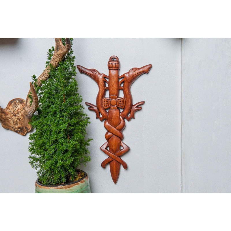 Windalf Viking Dragon Sword 35 cm Decoration for Viking Tents