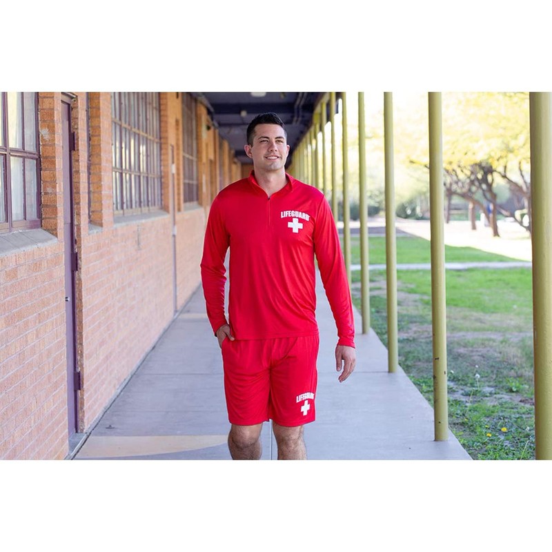 LIFEGUARD Pantalones cortos para correr con licencia oficial para hombre,