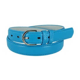 CTM® Women's Leather 1 1/8 Inch Dress Belt, L, Blue