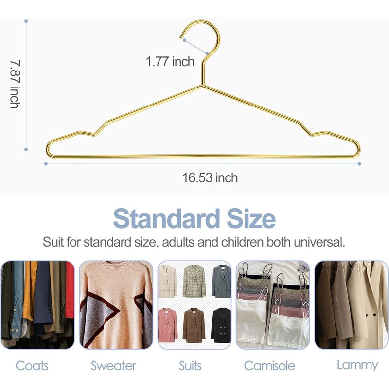 Metal Hangers 60 Pack Heavy Duty, Strong Wire Clothes Hangers