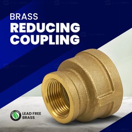 Supply Giant CSSD2002 2 x 1 in. No Lead Reducing Coupling with Female National Pipe Taper Threaded Ends, Brass Construction, Higher Corrosion Resistance, Economical & Easy to Install, 17