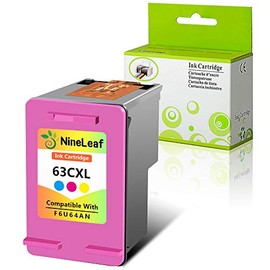 NineLeaf Remanufactured High Yield Ink Cartridge Compatible for HP 63 63XL F6U64AN Use in Envy 4513 4511 4520 4516 Officejet 4650 5255 5258 3830 3833 DeskJet 1112 3636 (Tri-Color,1 Pack)