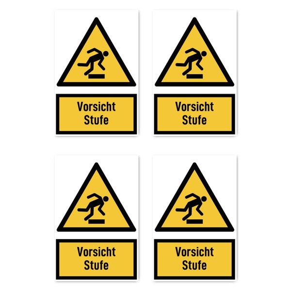 Stickers: 150 x 100 mm, Pack of 4 – Caution