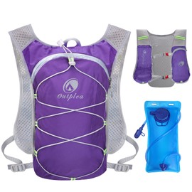 Outplea Small Running Vest, Running Hydration Backpack, Festival Hiking Backpack with 2L Water Bladder, Lightweight Hydropack Backpack, Hydro Pack Water Backpack for Women Men Runners Biking Climbing