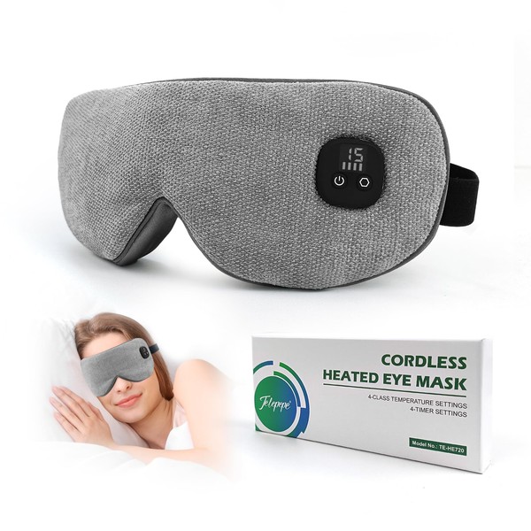 Telepepe Heated Eye Mask for Dry Eyes, Cordless Warm Eye