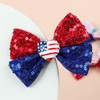 Red White Blue Hair Bow Clips for Baby Girls 4th