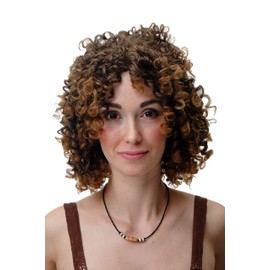 WIG ME UP YZF-7283-4T27 Women's Wig Crass Curly Voluminous Caribbean Latina Corkscrew Curls Brown Copper Blonde Highlighted