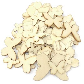 Mixed Size Natural Wood Butterflies Plain Wooden Shabby Chic Craft Scrapbook Vintage Confetti Butterfly (50)