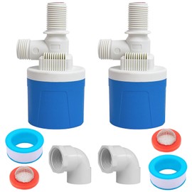 2 PCS Water Float Valve Inside Type, 1/2" Top Inlet Automatic Water Level Control Valve Uesd for Water Tank, Swimming Pools, Livestock Tanks, Aquaculture, Aquariums