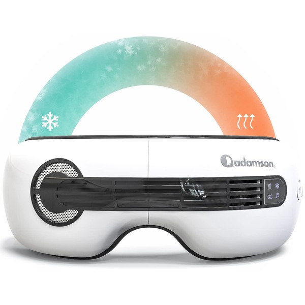 Adamson A80 Eye Massager - Bluetooth Music with Battery - 4 Modes to Reduce Eye Ageing, Dark Circles, Swollen and Dry Eyes, Migraines and Improve Sleep