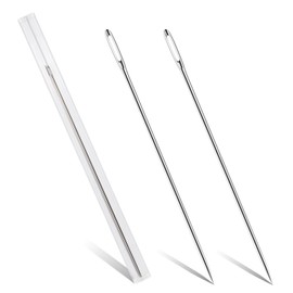2 Pcs Professional Upholstery Needles 12" Long Needle Tapestry Needle Leather Needles for Hand Stitching Large Sewing Needle for Repairing and Crafting Projects
