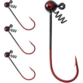 OROOTL Jig Heads Fishing Hooks, Football Fish Hook with Screw Lock Fishing Lures Tackle for Bass Salmon Trout Fishing Soft Lures Bait 1/4oz 1/8oz 1/16oz