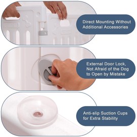 Aoole Dog Playpen with Door, DIY Shape Combination Puppy Pen,25.5" H 10-Panel Dog Fence,Non-Slip & Secure Pet Gate, Easy to Assemble(Standard Room)