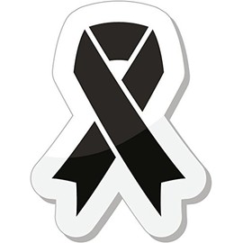 Zirni Black Ribbon Mourning Death Melanoma Symbol Sticker Decal Design