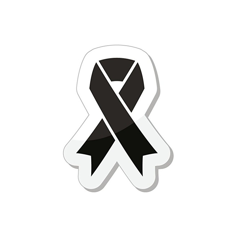 Zirni Black Ribbon Mourning Death Melanoma Symbol Sticker Decal Design