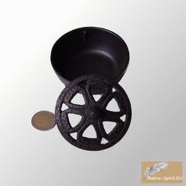 Native Spirit Traditional Cast Iron Incense Burner - Lotus Design, beatifull, heavy quality