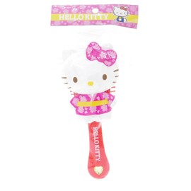 ユニック ダイカットヘアブラシ ハローキティ 和柄レッド KT-0080WR H18xW17cm