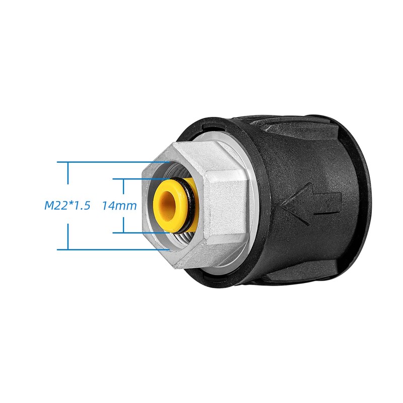 YUET High Pressure Washer Quick-Fitting Pipe Coupling M22F to Nilfisk