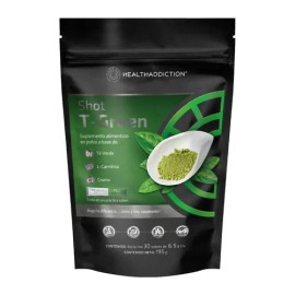 Healthaddiction Shot T-Green Termogénico  Thermogenic Powder with Green Tea, L-Carnitine, 30 Sachets                                                  