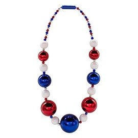 Windy City Novelties - LED Patriotic Jumbo Bead Necklace that is 41" inches with 3 Light Modes - For Kids & Adults (Pack of 1)