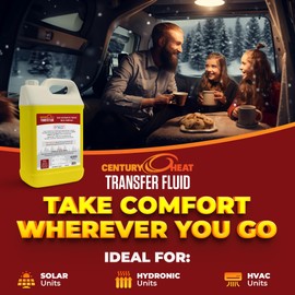 Century Heat Transfer Fluid, Non-Corrosive, Non-Toxic Propylene Glycol RV Antifreeze for Heating Systems | Ready to Use | Recomended by Aqua-Hot, Oasis & Timberline. - Yellow (1 Gallon)