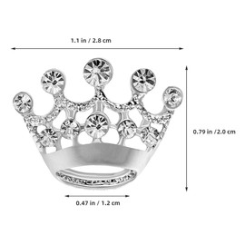 PACKOVE Small Crown Brooch Pins Pack of 6 Silver Rhinestone Brooches Crown Shape Lapel Pin Corsage Chest Pin for Men and Women Jewellery for Scarves Scarves Hats, Metal, No gemstone