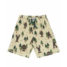 Lazy One Pajama Shorts for Men, Men's Pajama Bottoms, Sleepwear, Mythical, Creature (Sasquatch, XX-Large)