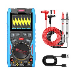 SK210 Digital Oscilloscope Multimeter, 50Msp Sampling, 12MHz Bandwidth, 6000-Count True RMS, 2.4" Color Display, Waveform Generator, Auto/Manual Range, Overload Protection