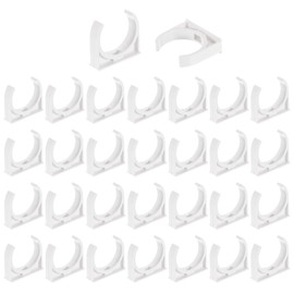 uxcell 32Pcs PVC Water Pipe Clamps Clips, U-Shaped Tubing Hose Buckles, Irrigation Tube Holder for 50mm OD for TV Trays Tubing Hose Hanger Support Tubing, White