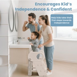 Toddler Step Stool for Bathroom Sink, Adjustable 3 Step Stop for Kids with Handles, Non-Slip Pads, Toilet Stool Potty Training, Kitchen Standing Tower for Bedroom Kitchen Counter Helper