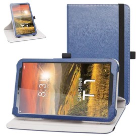 Bige for Sunshine T1 Elite Rotating Case, 360 Degree Rotary Stand with Cute Pattern Cover for Sunshine T1 Elite Tablet/Scepter 8/Hyundai Hytab Plus 8WB1 8" Tablet, Blue