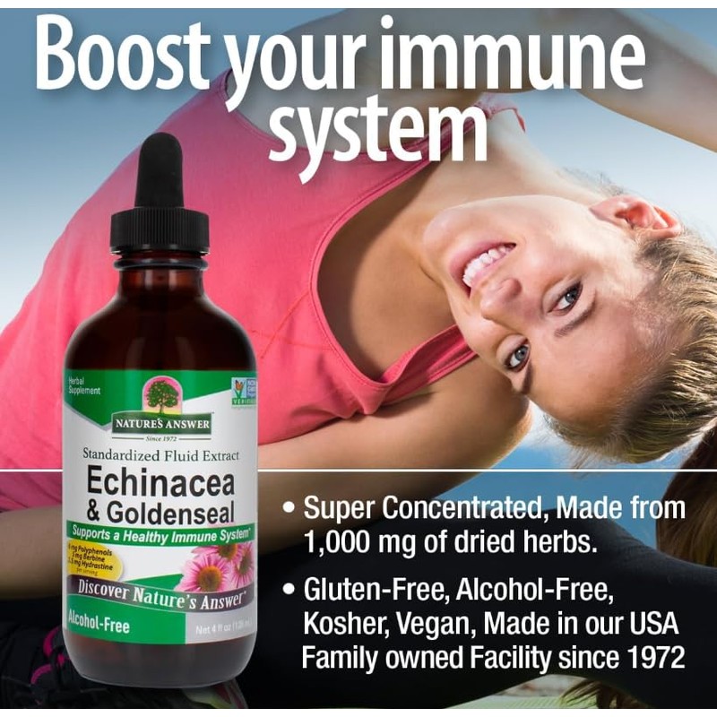 Natural's Answer EcinacceRoot & Golden Seal, Alcoho-Free, 120 ml