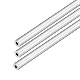 DMiotech Pack of 3 (8 mm outer diameter x 3 mm inner diameter) round tube made of 6063 aluminium, 250 mm length, metal tube for machine frame construction and DIY projects