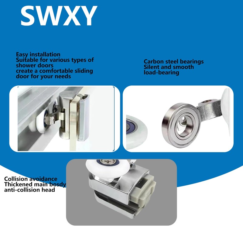 8 Pcs Old Fashioned Shower Door Rollers Replacement 23mm Top