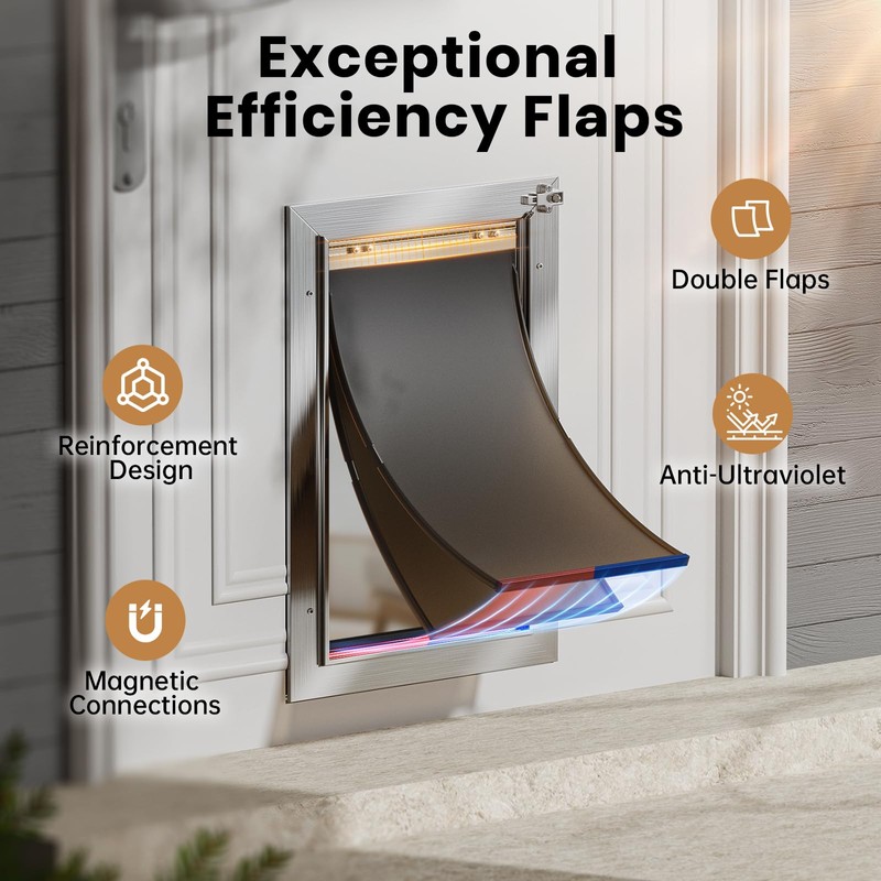 Aluminum Cat Door Interior Door, Pets Up to 22 lb