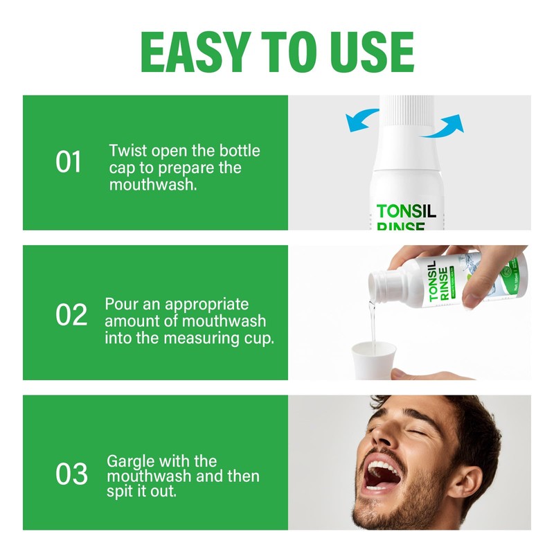 Tonsil Stone Remover Mouthwash,Oral Rinse for Fresh Breath & Dry