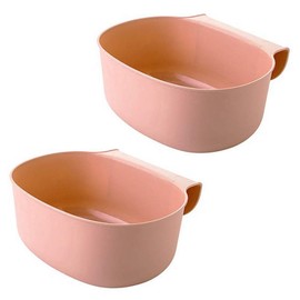 Wankd 2 x collection tray for kitchen waste for hanging, set of 2 rubbish bins, waste containers for organic waste (pink)