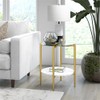 Otto 20'' Wide Round Side Table with Faux Marble Shelf