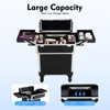 mignonnememe Rolling Makeup Train Case Professional Cosmetic Trolley Large Storage