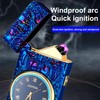 Electric Lighter with Clock Dial LED Power Display Plasma Dragon