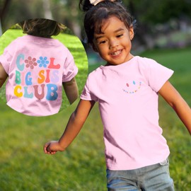 Big Sister Shirt Cool Big Sis Club Letter Printed Shirt Big Sister Announcement for Toddler Girls Outfit Pink
