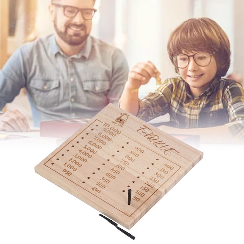 Farkle Dice Tray Improve Math Skills Wooden Classic Dice Game