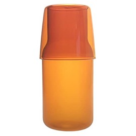 Sizikato 15 Oz Clear Glass Bedside Night Water Carafe with Tumbler Glass.