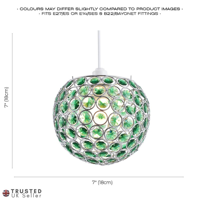 Modern Round Globe Easy Fit Pendant Shade with Small Forest