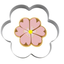 Flower Cookie Cutter Stainless Steel 3.25"x3.25" - Thick 0.3mm Heavy Duty with Rolled Edge Handle - Sharp Edge for Perfect Cookies, Fondant, Craft Clay - Dishwasher Safe Baking Tool
