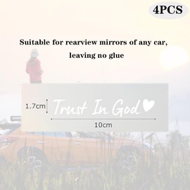 4PCS Car Stickers,Car Accessories Trust in God Rearview Mirror Sticker,Auto Stickers and Decals,Auto Decals for Women,Trust in God Mirror Decoration,Fits for Women Drivers, Motorcycles (白色)