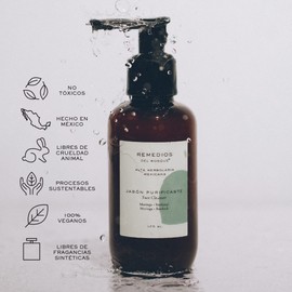 Remedios del Bosque Jabón Purificante para Cara con Moringa y Bardana, Jabón Líquido Antioxidante no Reseca, para Piel sensible, madura, mixta y seca, 125 Mililitros