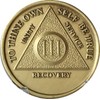 3 Year AA Medallion Traditional Bronze Raised Center Sobriety Chip